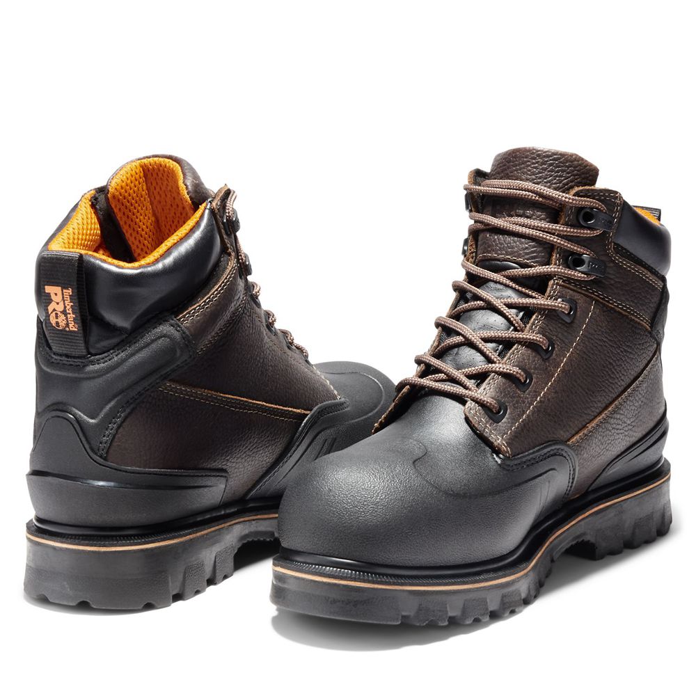 Botas de Trabajo Masculino - Timberland Pro® Rigmaster 6\" Steel Toe - TSCQH3184 - Marrom/Pretas